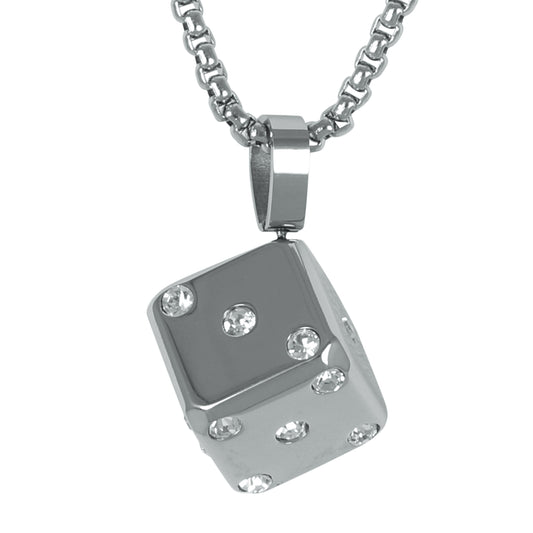 Medium Dice Necklace with 3mm Round Box Chain 24" - SCP-173