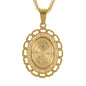 Medium Guadalupe Necklace with 3mm Round Box Chain 24" - SCP-180**