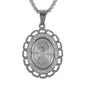Medium Guadalupe Necklace with 3mm Round Box Chain 24" - SCP-180**