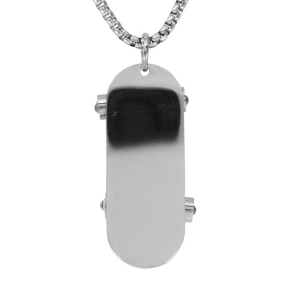 Medium Skateboard Necklace with 3mm Round Box Chain 24" - SCP-184