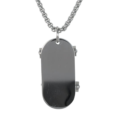 Medium Skateboard Necklace with 3mm Round Box Chain 24" - SCP-185**
