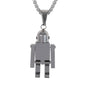 Medium Robot Necklace with 3mm Round Box Chain 24" - SCP-186