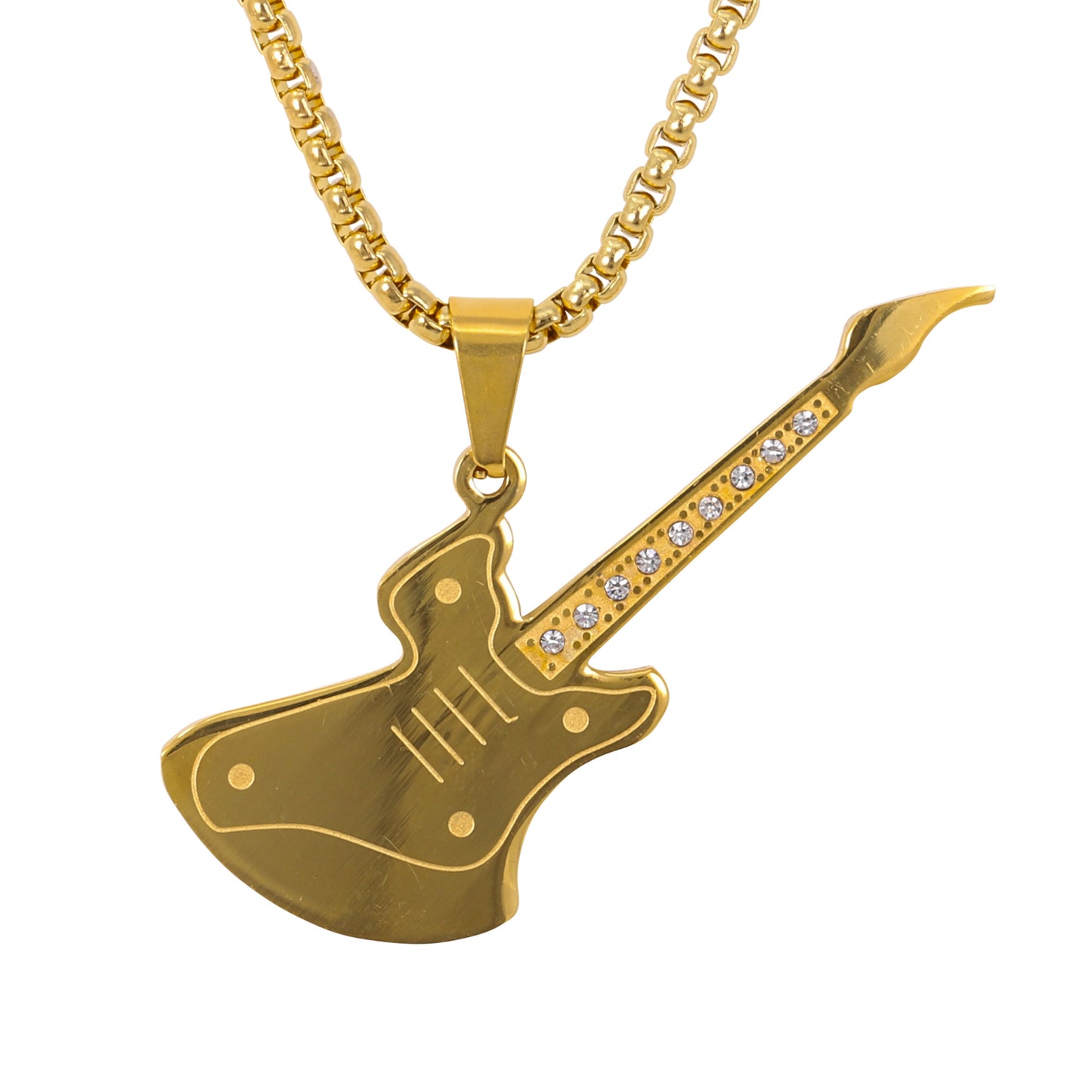 Medium Music Necklace with 3mm Round Box Chain 24" - SCP-189**