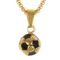 Medium Soccer Necklace with 3mm Round Box Chain 24" - SCP-199