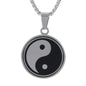 Medium Yin Yang Necklace with 3mm Round Box Chain 24" - SCP-200**