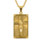 Medium Crucifix Necklace with 3mm Round Box Chain 24" - SCP-233**