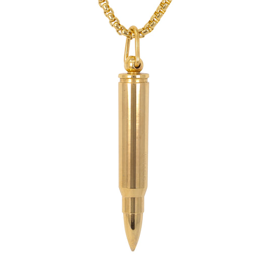 Medium Bullet Necklace with 3mm Round Box Chain 24" - SCP-239**