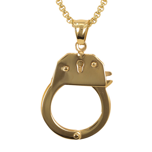 Medium Handcuffs Necklace with 3mm Round Box Chain 24" - SCP-241**