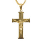 Medium Crucifix Necklace with 3mm Round Box Chain 24" - SCP-246**