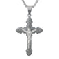 Medium Crucifix Necklace with 3mm Round Box Chain 24" - SCP-249**