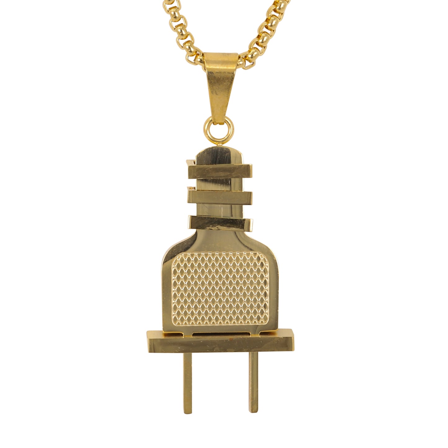 Medium Plug Necklace with 3mm Round Box Chain 24" - SCP-257**