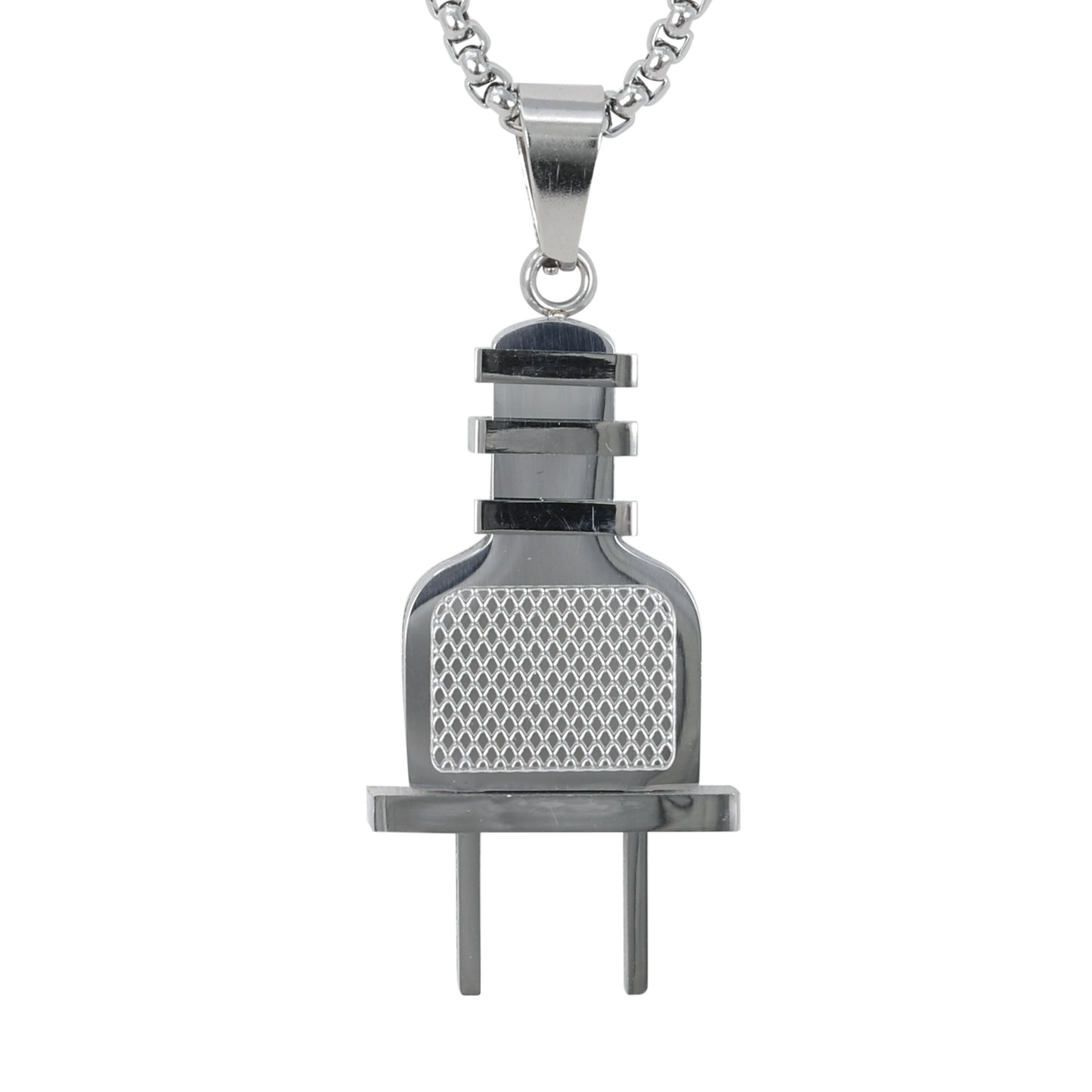 Medium Plug Necklace with 3mm Round Box Chain 24" - SCP-257**