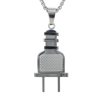 Medium Plug Necklace with 3mm Round Box Chain 24" - SCP-257**