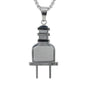 Medium Plug Necklace with 3mm Round Box Chain 24" - SCP-257**