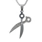 Medium Scissors Necklace with 3mm Round Box Chain 24" - SCP-258**
