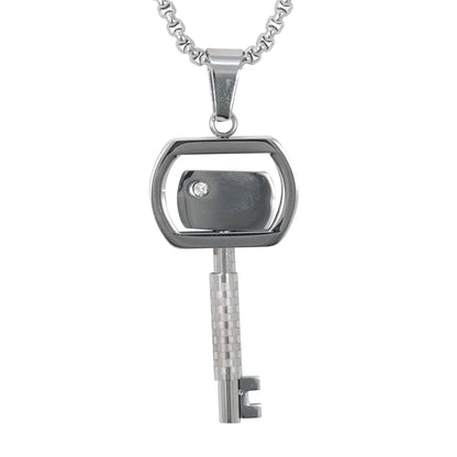 Medium Key Necklace with 3mm Round Box Chain 24" - SCP-259**