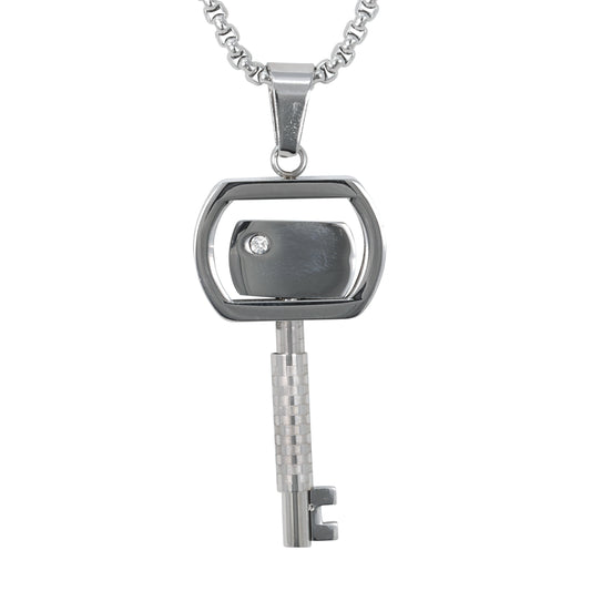 Medium Key Necklace with 3mm Round Box Chain 24" - SCP-259**