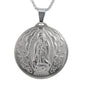 Medium Guadalupe Necklace with 3mm Round Box Chain 24" - SCP-263**