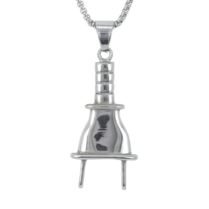 Medium Plug Necklace with 3mm Round Box Chain 24" - SCP-266**