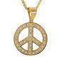 Medium Peace Sign Necklace with 3mm Round Box Chain 24" - SCP-273**