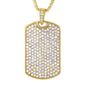 Large Iced Tag Necklace with 3mm Round Box Chain 24" - SCP-3009**