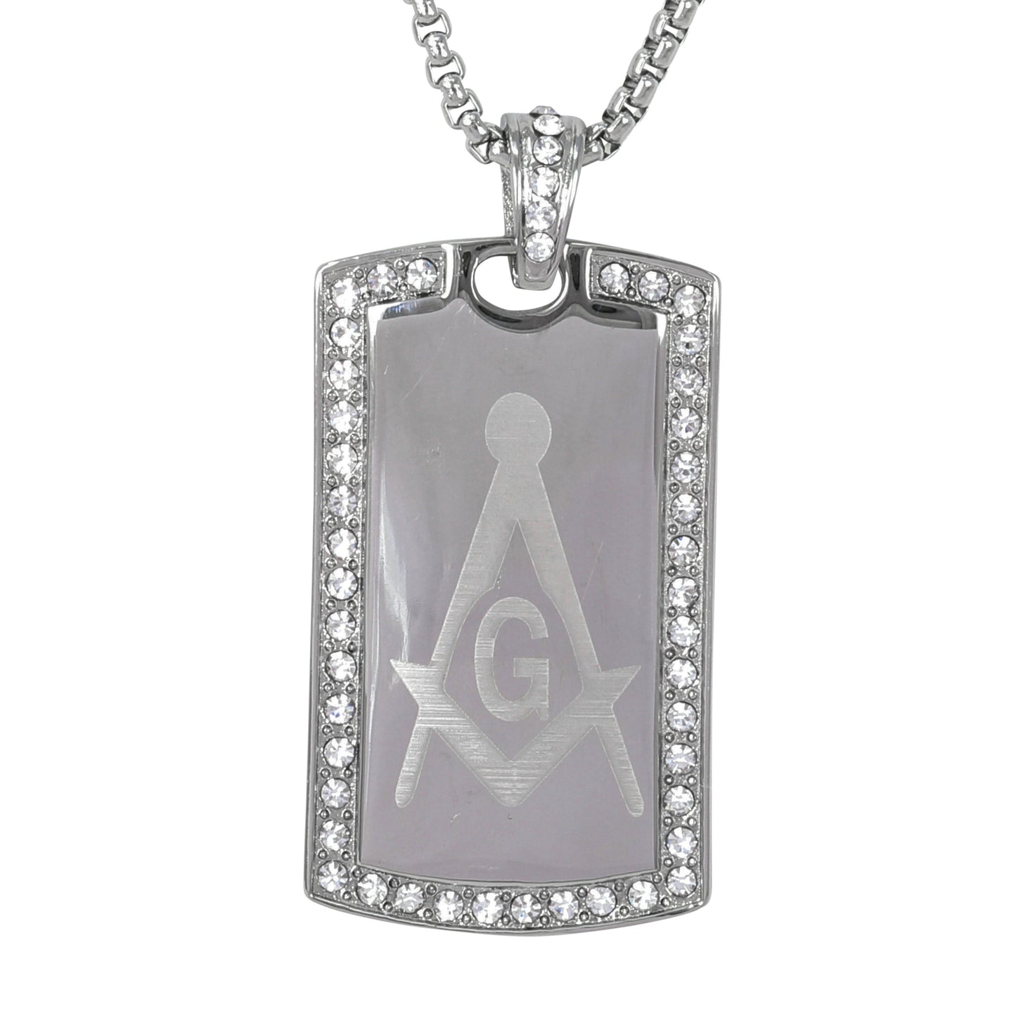 Large Free Mason Necklace with 3mm Round Box Chain 24" - SCP-3010**