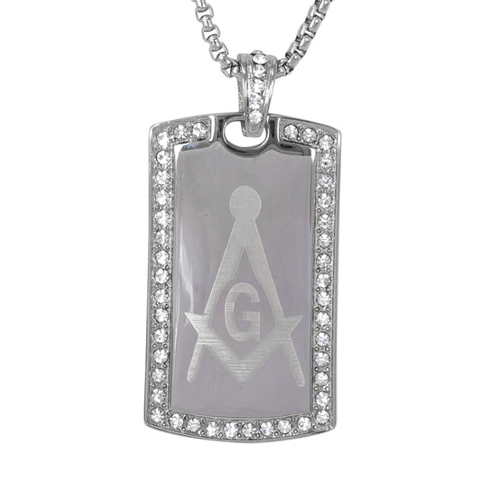 Large Free Mason Necklace with 3mm Round Box Chain 24" - SCP-3010**