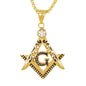 Large Free Mason Necklace with 3mm Round Box Chain 24" - SCP-3012