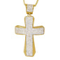 Large Iced Cross Necklace with 3mm Round Box Chain 24" - SCP-3015**