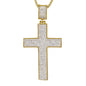 Large Iced Cross Necklace with 3mm Round Box Chain 24" - SCP-3018**