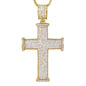 Large Iced Cross Necklace with 3mm Round Box Chain 24" - SCP-3019**