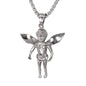 Large Angel Necklace with 3mm Round Box Chain 24" - SCP-3023**
