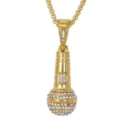 Large Music Necklace with 3mm Round Box Chain 24" - SCP-3029**