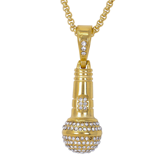 Large Music Necklace with 3mm Round Box Chain 24" - SCP-3029**