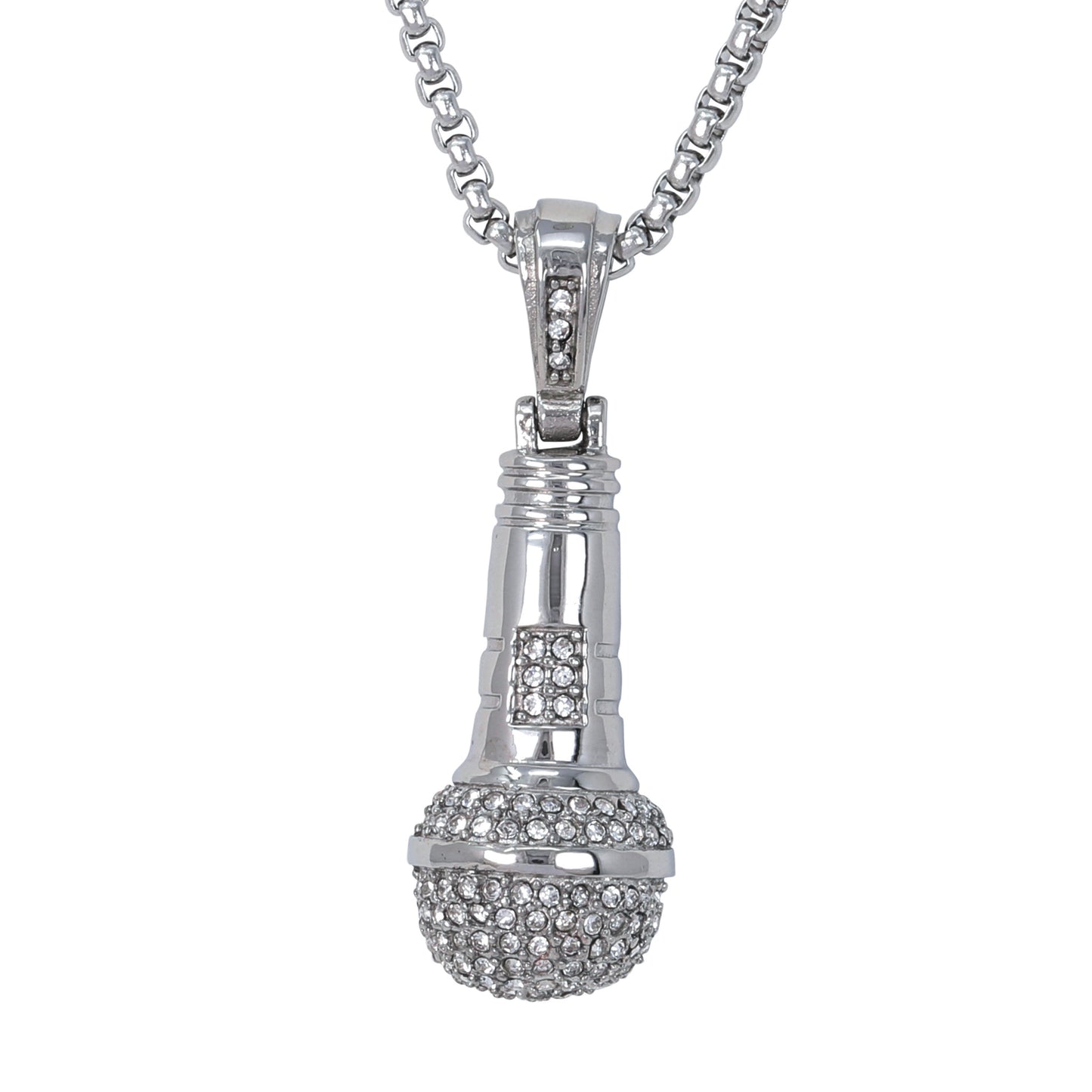 Large Music Necklace with 3mm Round Box Chain 24" - SCP-3029**