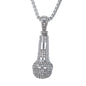 Large Music Necklace with 3mm Round Box Chain 24" - SCP-3029**