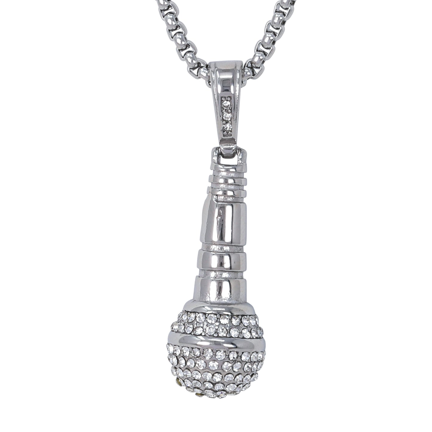 Large Music Necklace with 3mm Round Box Chain 24" - SCP-3030