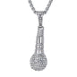 Large Music Necklace with 3mm Round Box Chain 24" - SCP-3030