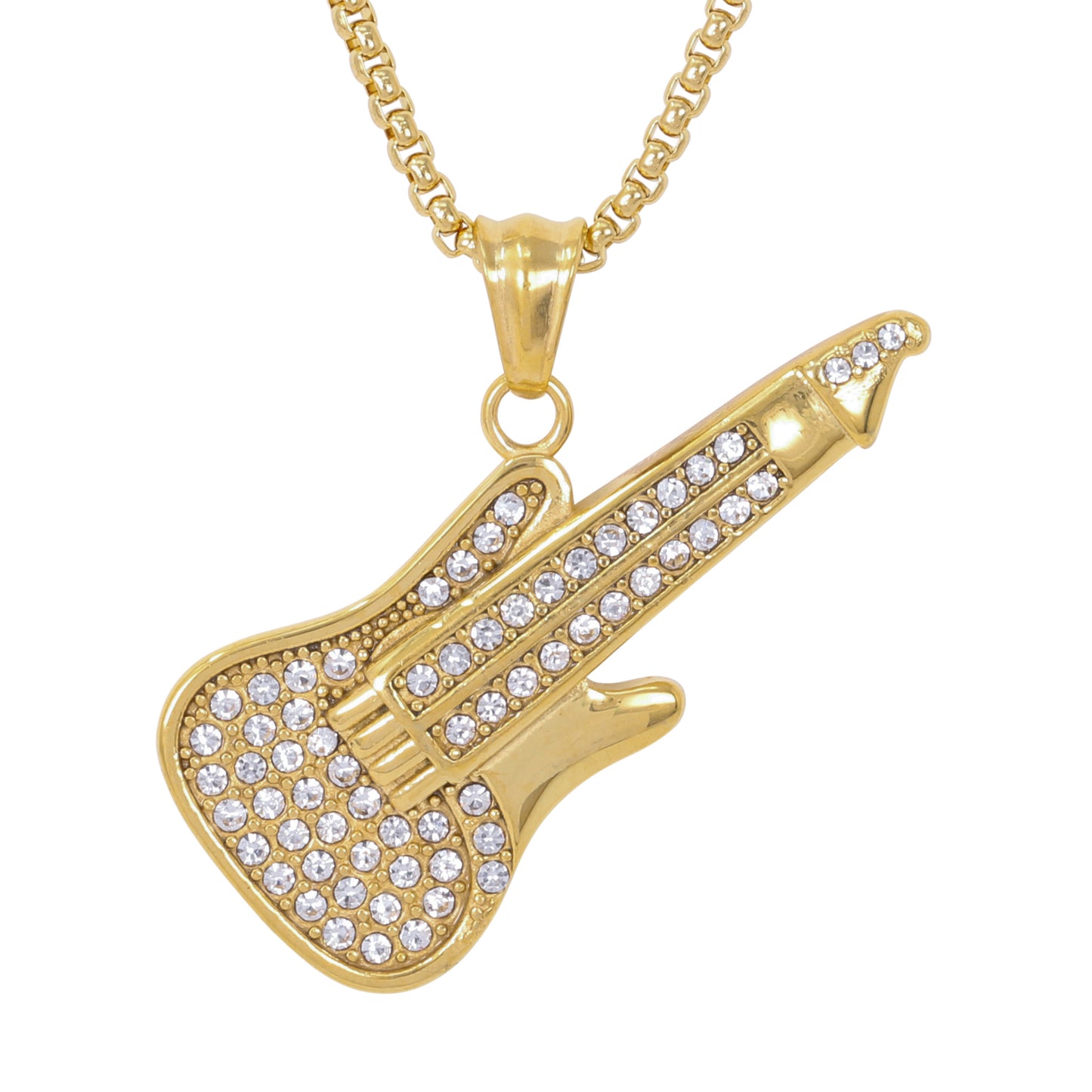 Large Music Necklace with 3mm Round Box Chain 24" - SCP-3031**