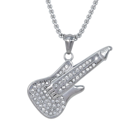 Large Music Necklace with 3mm Round Box Chain 24" - SCP-3031**