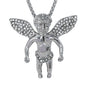 Large Angel Necklace with 3mm Round Box Chain 24" - SCP-3035**