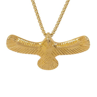Large Hawk Necklace with 3mm Round Box Chain 24" - SCP-3038**