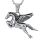 Large Pegasus Necklace with 3mm Round Box Chain 24" - SCP-3039**