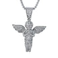 Large Angel Necklace with 3mm Round Box Chain 24" - SCP-3042**