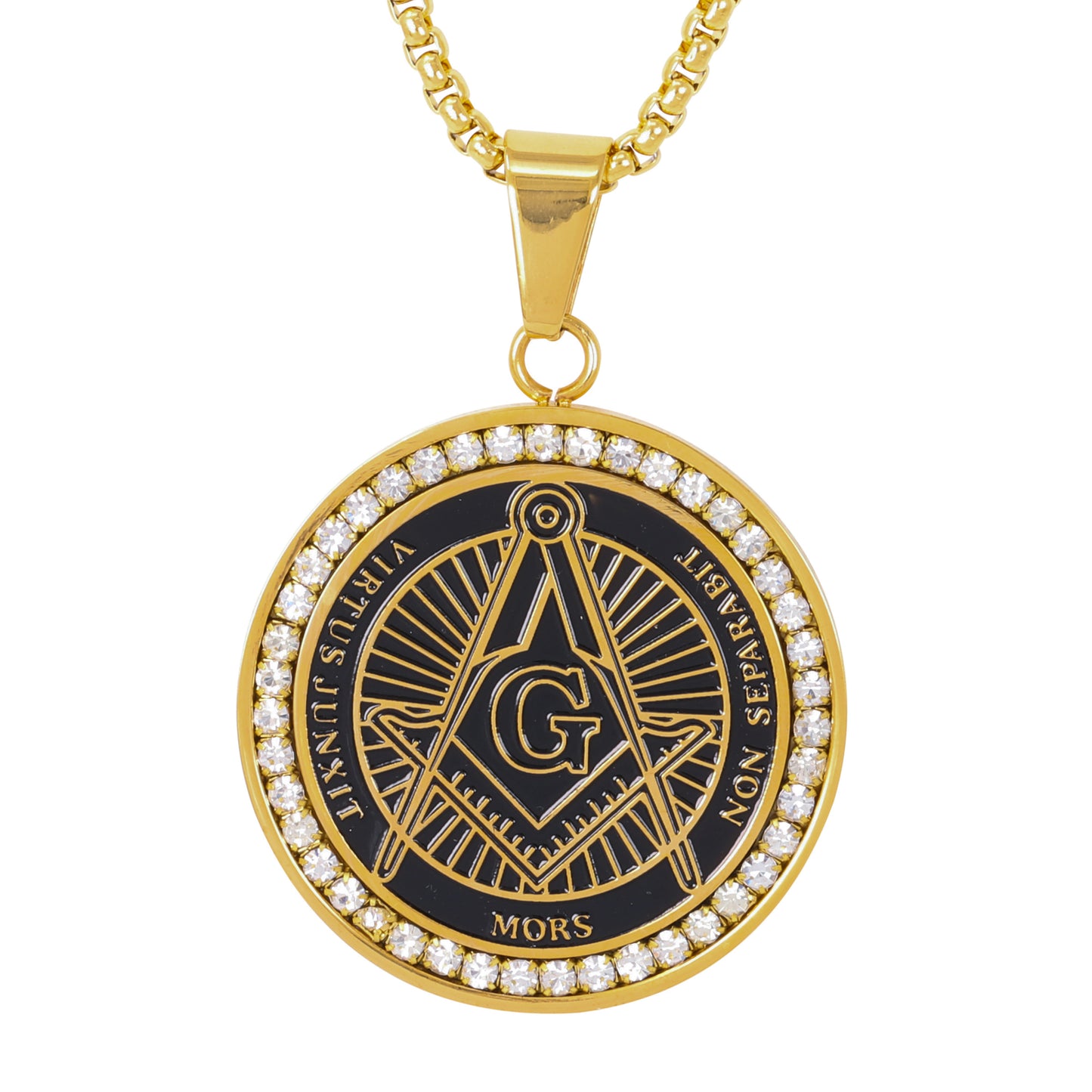 Large Free Mason Necklace with 3mm Round Box Chain 24" - SCP-3046**