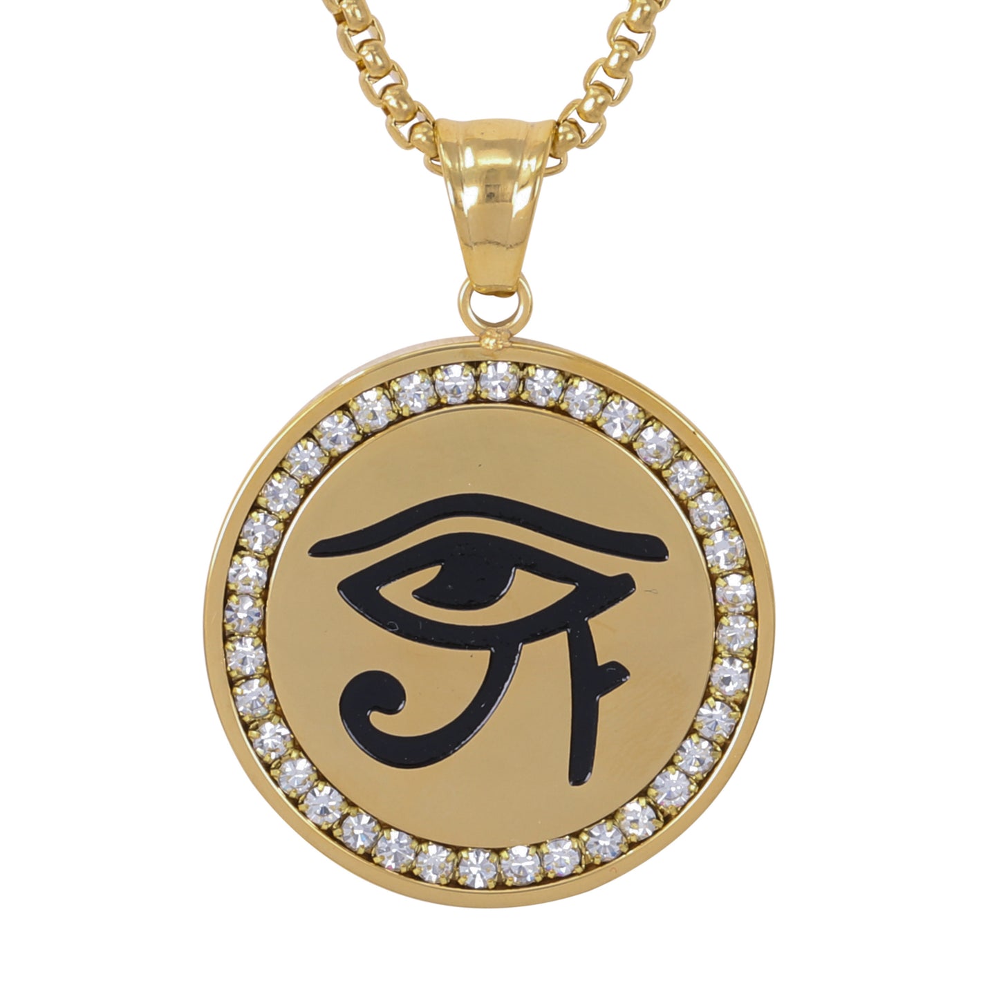 Large Egyptian Necklace with 3mm Round Box Chain 24" - SCP-3048**