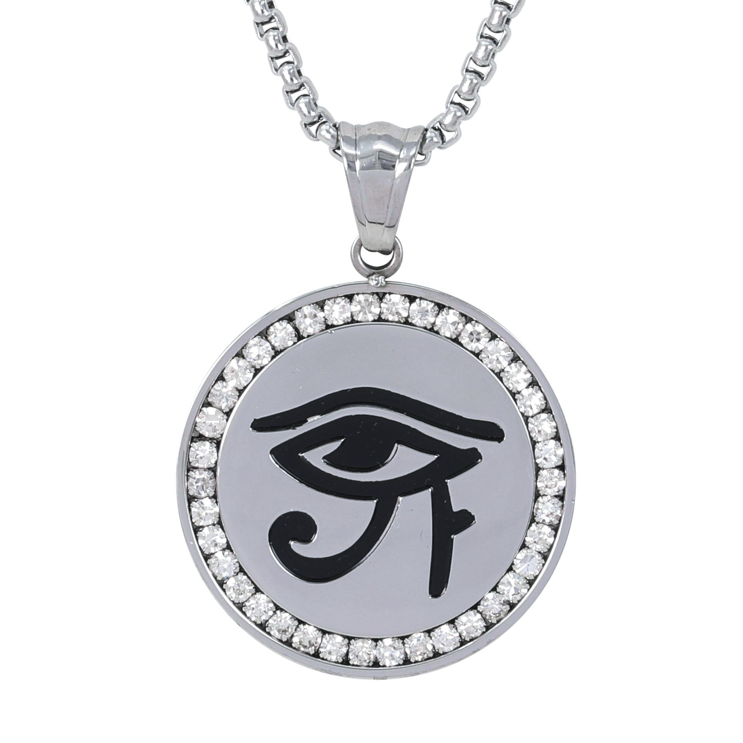 Large Egyptian Necklace with 3mm Round Box Chain 24" - SCP-3048**