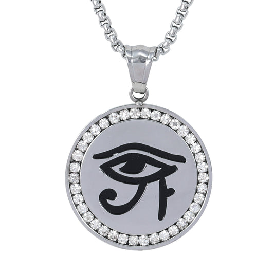 Large Egyptian Necklace with 3mm Round Box Chain 24" - SCP-3048**