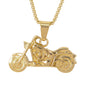 Large Motorcycle Necklace with 3mm Round Box Chain 24" - SCP-3056**