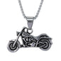 Large Motorcycle Necklace with 3mm Round Box Chain 24" - SCP-3056**
